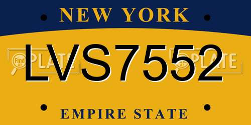 LVS7552 New York License Plate