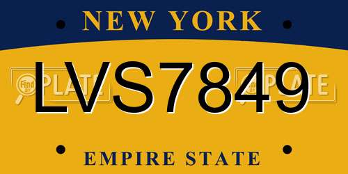 LVS7849 New York License Plate
