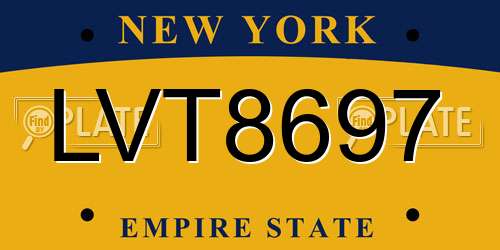 LVT8697 New York License Plate