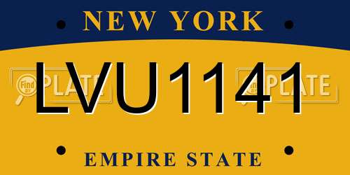 LVU1141 New York License Plate