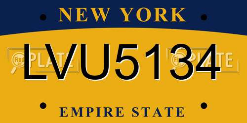 LVU5134 New York License Plate
