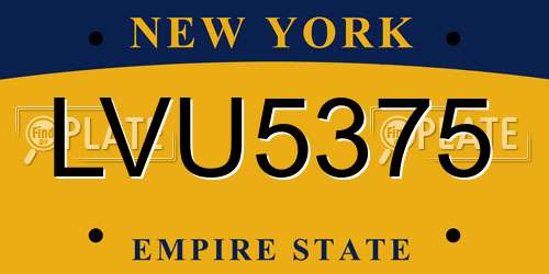 LVU5375 New York License Plate