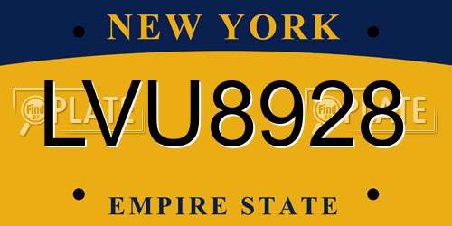 LVU8928 license plate in NY state