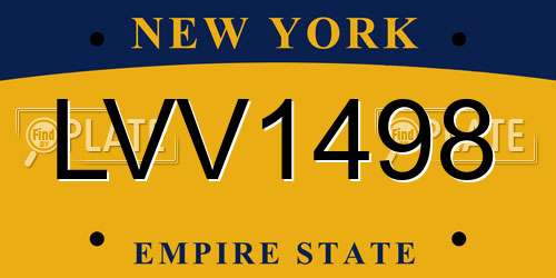 LVV1498 New York License Plate