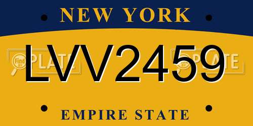 LVV2459 New York License Plate