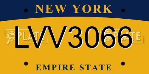 LVV3066 New York License Plate