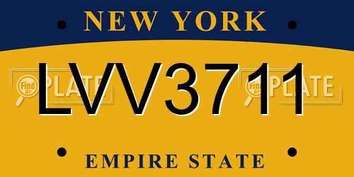LVV3711 New York License Plate