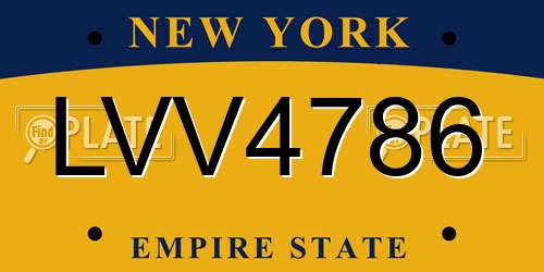 LVV4786 New York License Plate