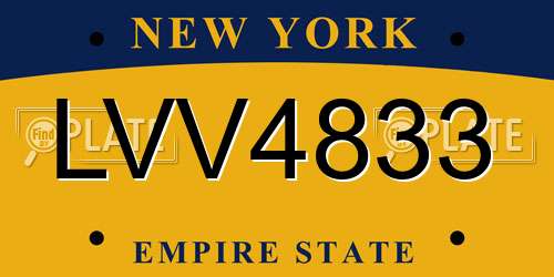 LVV4833 New York License Plate