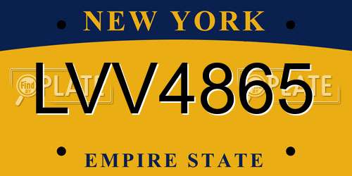 LVV4865 New York License Plate
