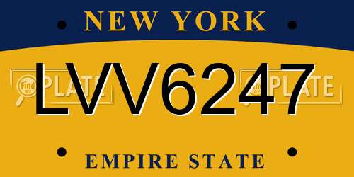 LVV6247 New York License Plate