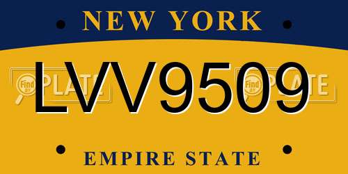 LVV9509 New York License Plate