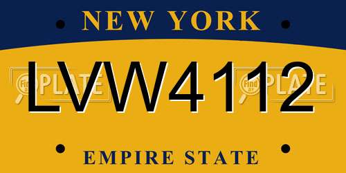 LVW4112 New York License Plate