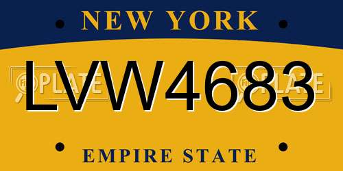 LVW4683 New York License Plate