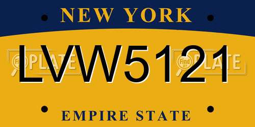 LVW5121 New York License Plate