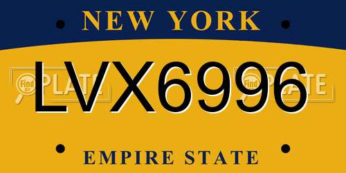 LVX6996 New York License Plate