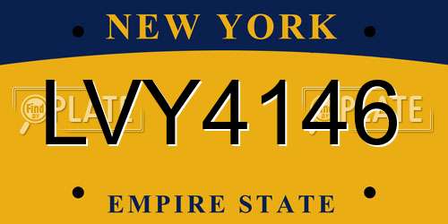 LVY4146 New York License Plate