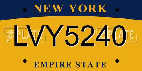 LVY5240 New York License Plate