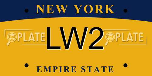 LW2 New York License Plate