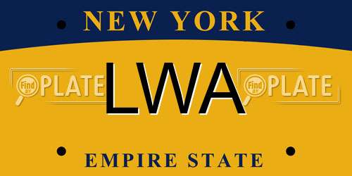 LWA New York License Plate