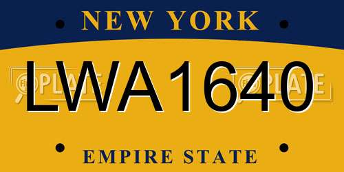 LWA1640 New York License Plate