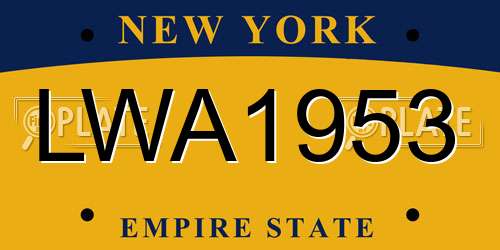 LWA1953 New York License Plate