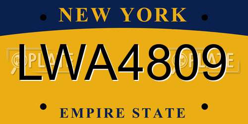 LWA4809 New York License Plate