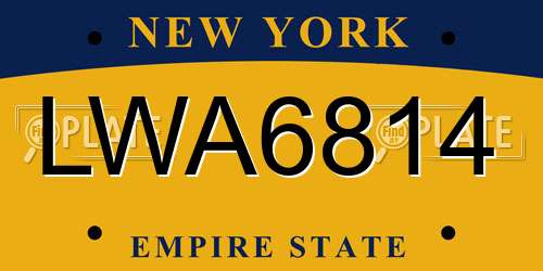 LWA6814 New York License Plate