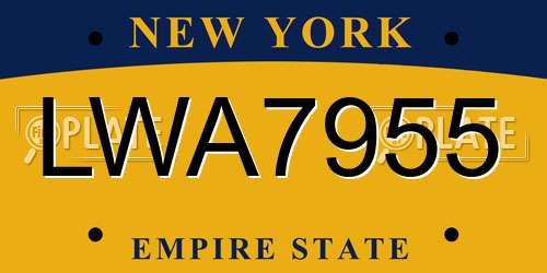 LWA7955 New York License Plate