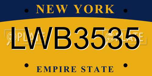 LWB3535 New York License Plate