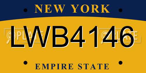 LWB4146 New York License Plate