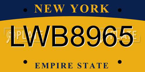 LWB8965 New York License Plate