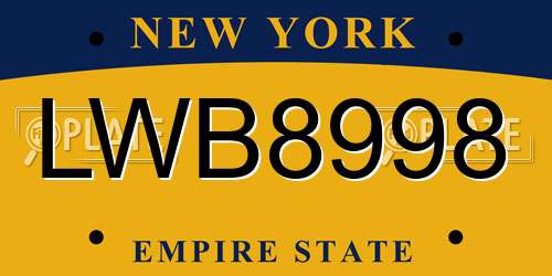 LWB8998 New York License Plate
