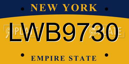 LWB9730 New York License Plate
