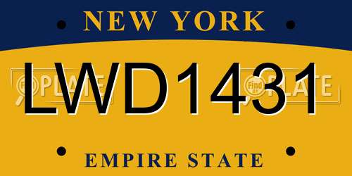 LWD1431 New York License Plate