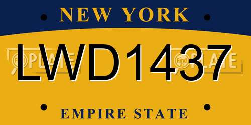 LWD1437 New York License Plate