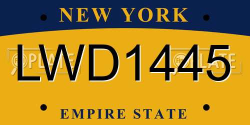 LWD1445 New York License Plate