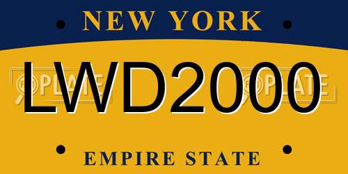 LWD2000 New York License Plate