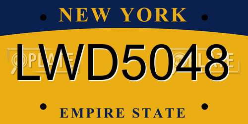LWD5048 New York License Plate