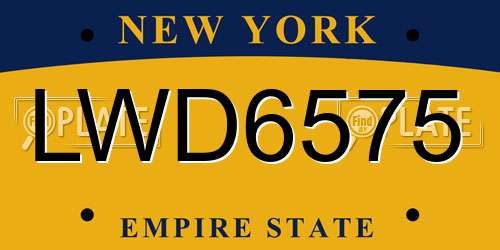 LWD6575 New York License Plate
