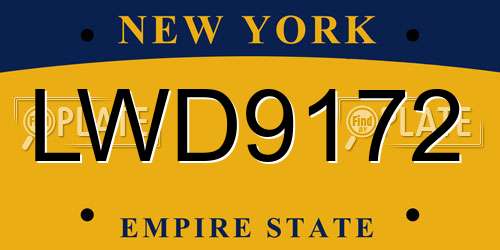 LWD9172 New York License Plate