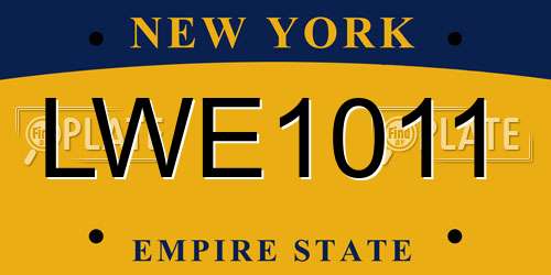 LWE1011 New York License Plate