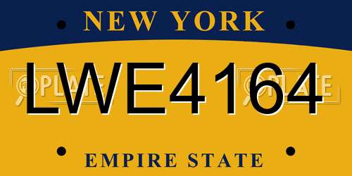 LWE4164 New York License Plate