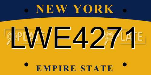 LWE4271 New York License Plate