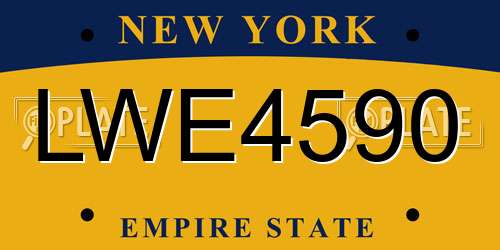LWE4590 New York License Plate