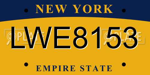LWE8153 New York License Plate