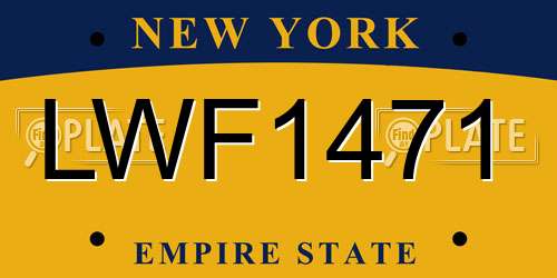 LWF1471 New York License Plate