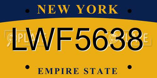 LWF5638 New York License Plate
