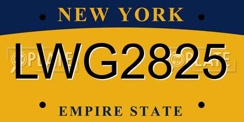 LWG2825 New York License Plate