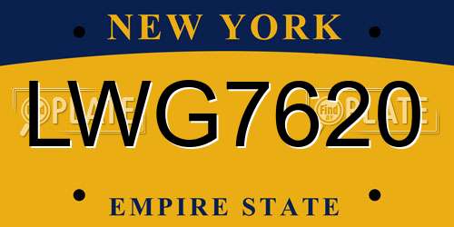 LWG7620 New York License Plate
